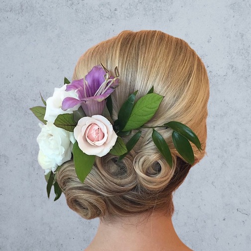 floral curled updo